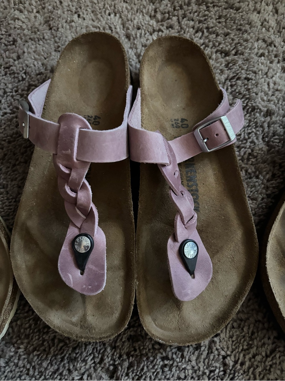 Birkenstock braided gizeh oiled leather lavender 40